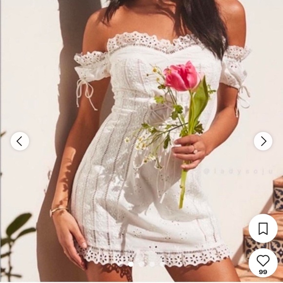 For Love& Lemon Anabelle Eyelet Lace-up Mini Dress - Picture 2 of 6